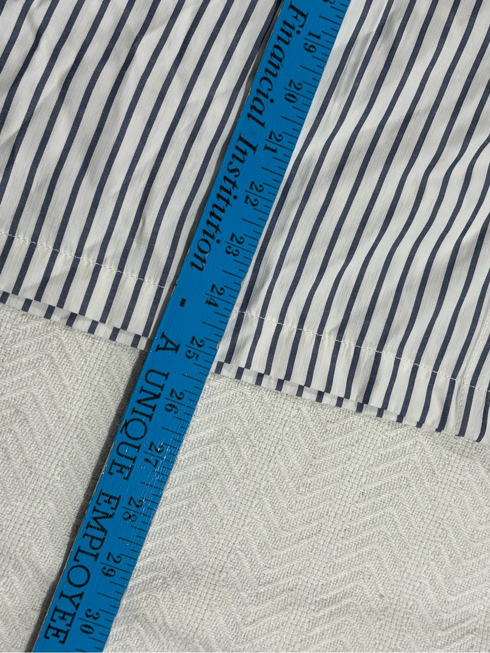 🐞Max Studio White and Navy Striped Relaxed Popover Button-Down - Picture 7 of 10